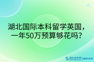 湖北國際本科留學英國，一年50萬預(yù)算夠花嗎？