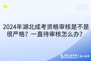 2024年湖北成考資格審核是不是很嚴(yán)格？一直待審核怎么辦？