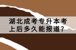 湖北成考專(zhuān)升本考上后多久能報(bào)道？