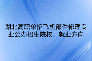 湖北高職單招飛機部件修理專業(yè)公辦招生院校、就業(yè)方向