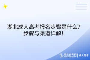 湖北成人高考報名步驟是什么？步驟與渠道詳解！