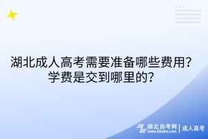 湖北成人高考需要準備哪些費用？學費是交到哪里的？