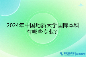 2024年中國地質(zhì)大學(xué)國際本科有哪些專業(yè)？