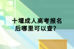十堰成人高考報(bào)名后哪里可以查？