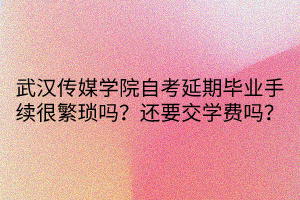 武漢傳媒學(xué)院自考延期畢業(yè)手續(xù)很繁瑣嗎？還要交學(xué)費(fèi)嗎？