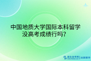 中國地質(zhì)大學(xué)國際本科留學(xué)沒高考成績行嗎？