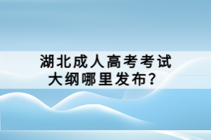 湖北成人高考考試大綱哪里發(fā)布？