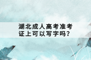 湖北成人高考準(zhǔn)考證上可以寫字嗎？