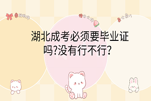 湖北成考必須要畢業(yè)證嗎?沒有行不行？