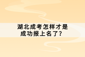 湖北成考怎樣才是成功報上名了？