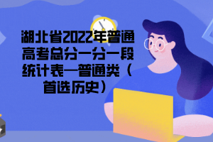 湖北省2022年普通高考總分一分一段統計表—普通類（首選歷史）