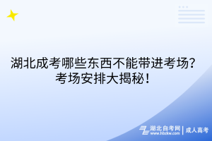 湖北成考哪些東西不能帶進考場？考場安排大揭秘！