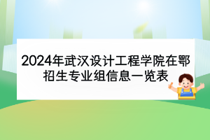 2024年武漢設(shè)計工程學(xué)院在鄂招生專業(yè)組信息一覽表