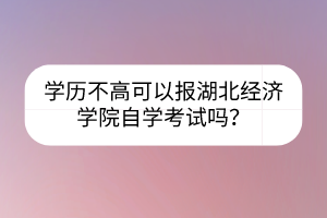 學(xué)歷不高可以報(bào)湖北經(jīng)濟(jì)學(xué)院自學(xué)考試嗎？