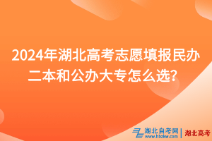 2024年湖北高考志愿填報民辦二本和公辦大專怎么選？
