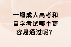 十堰成人高考和自學考試哪個更容易通過呢？