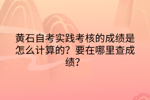 黃石自考實踐考核的成績怎么計算的？要在哪里查成績？