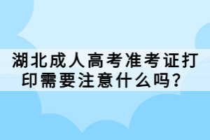 湖北成人高考準(zhǔn)考證打印需要注意什么嗎？
