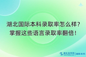 湖北國際本科錄取率怎么樣？掌握這些語言錄取率翻倍！