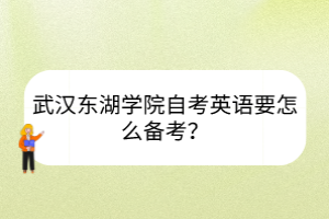 武漢東湖學(xué)院自考英語要怎么備考？