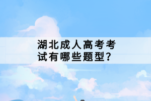 湖北成人高考考試有哪些題型？