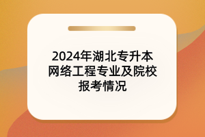 2024年湖北專升本網(wǎng)絡工程專業(yè)及院校報考情況