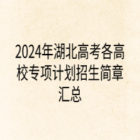 2024年湖北高考各高校專項(xiàng)計(jì)劃招生簡章匯總