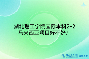 湖北理工學(xué)院國際本科2+2馬來西亞項目好不好？