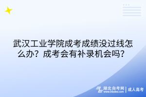武漢工業(yè)學(xué)院成考成績(jī)沒(méi)過(guò)線怎么辦？成考會(huì)有補(bǔ)錄機(jī)會(huì)嗎？