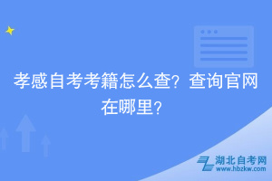孝感自考考籍怎么查？查詢官網(wǎng)在哪里？