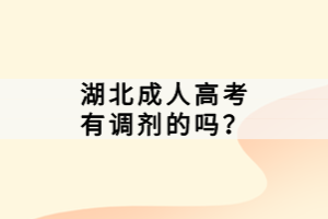 湖北成人高考有調劑的嗎？