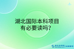湖北國際本科項目有必要讀嗎？