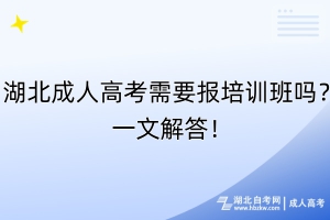湖北成人高考需要報(bào)培訓(xùn)班嗎？一文解答！