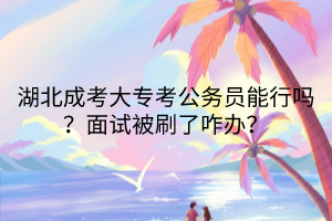 湖北成考大?？脊珓?wù)員能行嗎？面試被刷了咋辦？