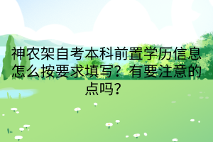 神農(nóng)架自考本科前置學(xué)歷信息怎么按要求填寫？有要注意的點(diǎn)嗎？