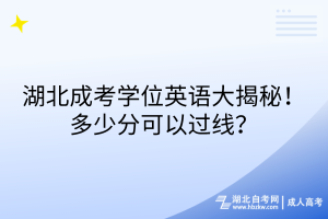 湖北成考學位英語大揭秘！多少分可以過線？