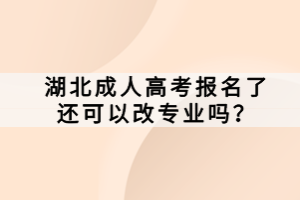 湖北成人高考報名了還可以改專業(yè)嗎？