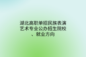 湖北高職單招民族表演藝術(shù)專業(yè)公辦招生院校、就業(yè)方向