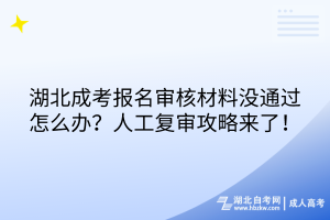 湖北成考報名審核材料沒通過怎么辦？人工復(fù)審攻略來了！