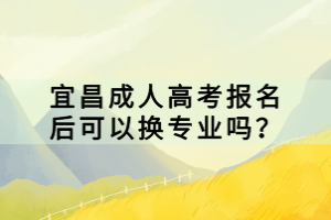 宜昌成人高考報名后可以換專業(yè)嗎？
