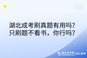 湖北成考刷真題有用嗎？只刷題不看書，你行嗎？