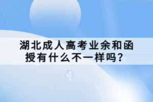 湖北成人高考業(yè)余和函授有什么不一樣嗎？