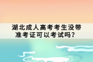 湖北成人高考考生沒帶準(zhǔn)考證可以考試嗎？