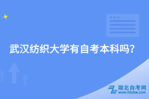 武漢紡織大學有自考本科嗎？