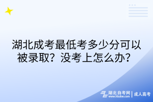 湖北成考最低考多少分可以被錄取？沒考上怎么辦？