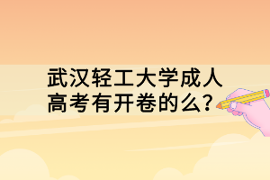 武漢輕工大學(xué)成人高考有開卷的么？