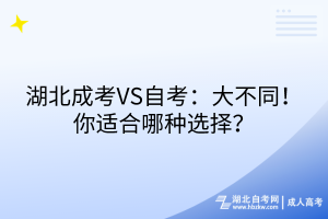 湖北成考VS自考：大不同！你適合哪種選擇？