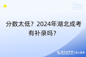 分?jǐn)?shù)太低？2024年湖北成考有補(bǔ)錄嗎？