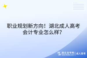 職業(yè)規(guī)劃新方向！湖北成人高考會計專業(yè)怎么樣？