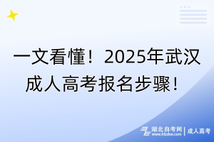 一文看懂！2025年武漢成人高考報(bào)名步驟！